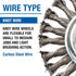 Mercer Industries 186540-5" x 1/2" x 5/8"-11 Knot Wire Wheel, 020 Carbon Steel Wire for Heavy-Duty Cleaning