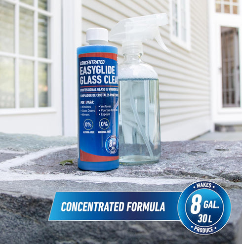 12 oz, Ammonia-Free, 8 Unger Professional Streak-Free EasyGlide Glass Cleaner Concentrate, Makes Gallons of Solution