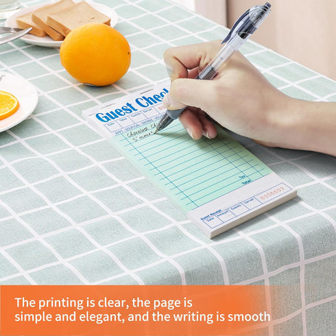 6 Pack 50 Sheets/Pack, 300 ZPARIK Guest Checks Books for Servers Server Note Pads, Waiter Checkbook, Waitress Notepad