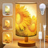 Sunflowers Flower Table Lamp,Birthday Gifts for Women Mom, US Plug Linen Bedside