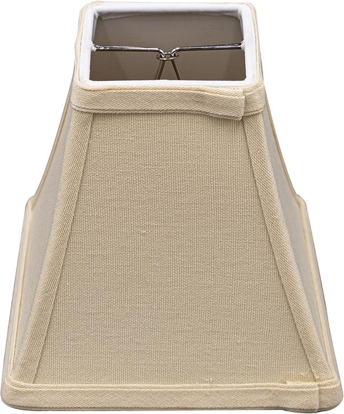 6 Inch 3x6x6 Upgradelights Square Bell Clip On Chandelier Lampshade (Beige Linen)