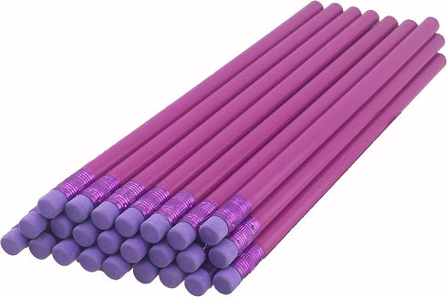 ezpencils - Light Purple Barrel Round Pencils with Purple Eraser, 36 pkg, Non-Smudge Eraser, #2 HB Lead