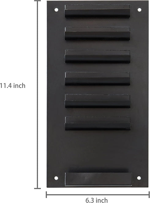 MyGit Wall Mounted Black Metal Marker Holder, 7 Slots for Dry Erase Markers and Eraser, Whiteboard Rack