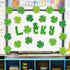 Whaline St. Patrick's Day Shamrock Cut-Outs, Green Clover Classroom Bulletin Board Decoration, 44Pcs