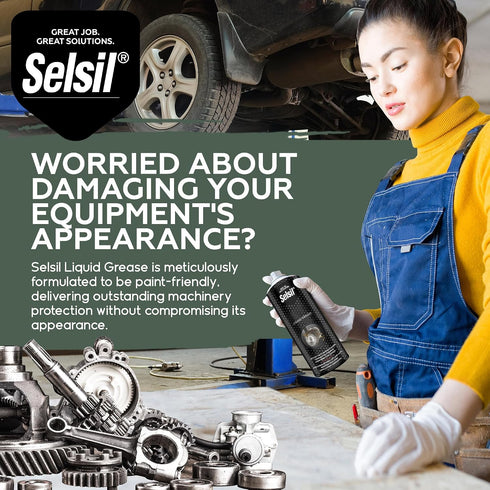 17 oz Pack 1 Selsil Liquid Grease Spray - fl - Spray Lubricant for Metal Parts & Metal-to-Plastic Contact - Suitable