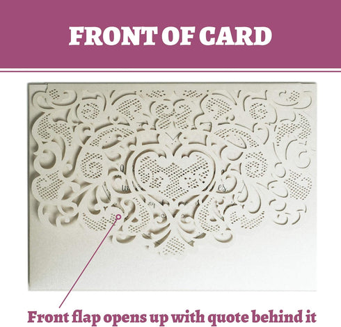 Dekali Designs Wedding Pop Up Card for Couples - Christian Card with Envelope and Bible Verse About Love (White - 5x7