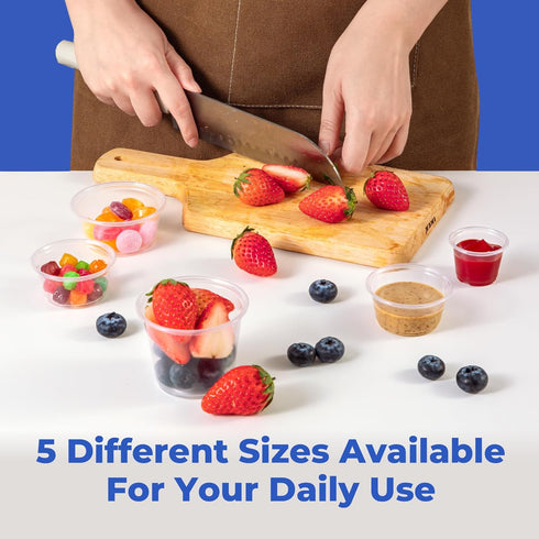 Fit Meal Prep 250 Pack 2 oz BPA Free Condiment Cups No Lids, Disposable Jello Shots Containers in Bulk