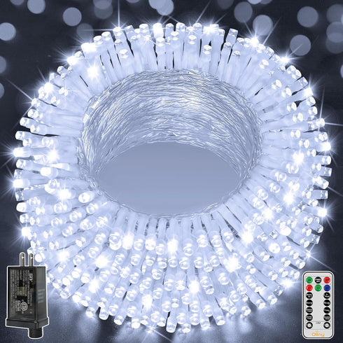 Ollny Christmas Lights Outdoor 800LED 262FT, Cool White Plug in Fairy Light