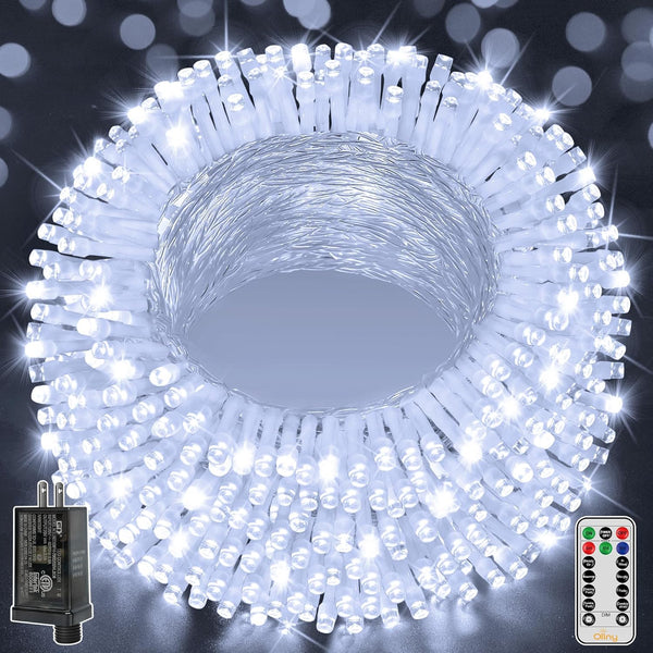 Ollny Christmas Lights Outdoor 800LED 262FT, Cool White Plug in Fairy Light