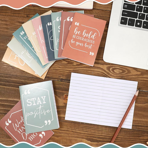 Fulmoon 100 Pcs Mini Motivational Notebooks, Bulk Inspirational Pocket Notepads for Team Gifts, 10 Styles