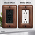 2-Pack 2-Gang Double Decorator Switch Plates and Outlet Covers, Solid Walnut Decorative Light Switch Cover