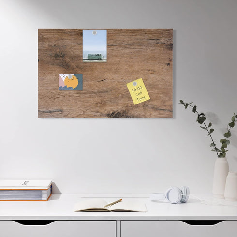 Navaris 16 x 24 inches Magnetic Dry Erase Board, Decorative White Board for Wall with Design, 5 Magnets & Marker