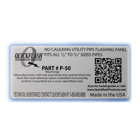 Quickflash Plumbing Flashing Panel P-50