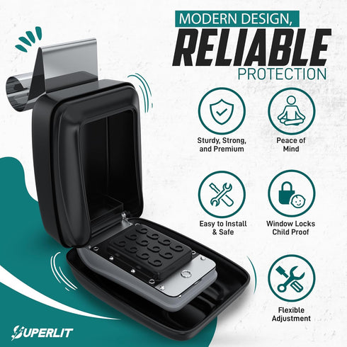 SUPERLIT Lock Box with RFID Blocker Pouch for Key Fob, Anti-Theft Device for Keyless Entry Protection for Car & Home