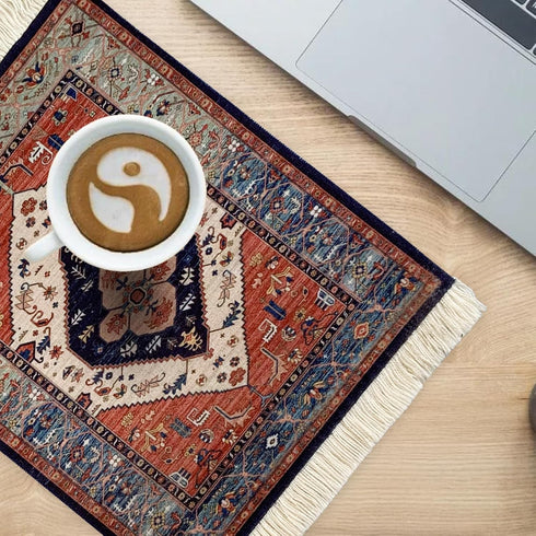 famassiser Persian Style Carpet Mouse Pad Vintage Miniature Bohemian Rug Desk Pad, Non-Slip Computer Mouse Mat