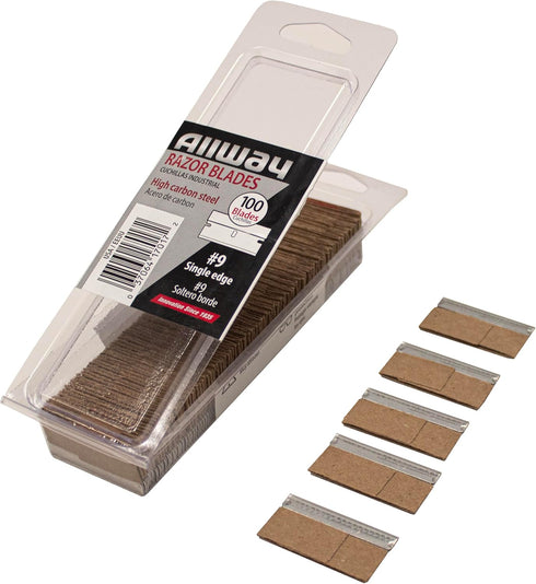 SEB100VP #9 100 Pack ALLWAY Single-Edge Razor Blades, Clamshell