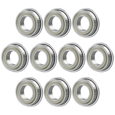 F684ZZ 10PCS Flange Ball Bearing, 4×9×4mm Double Metal Shielded for Industrial Machine and Power Tools