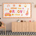 Whaline 60Pcs Groovy Retro Boho Bulletin Board Kit, Pink Orange Rainbow Flower Cutouts for Classroom Office Decor