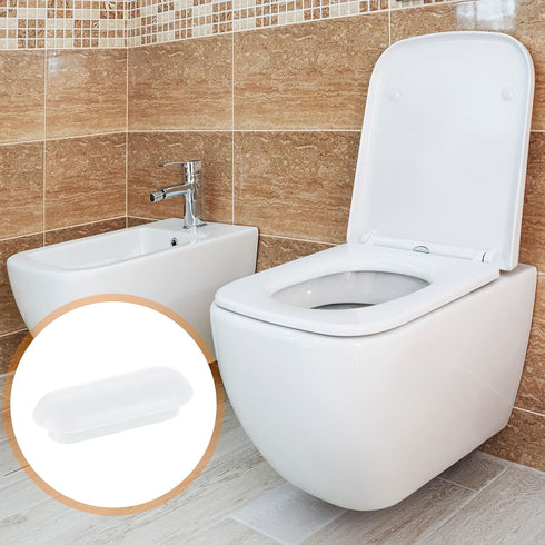 4Pcs uxcell Toilet Seat Buffer, Anti-Slip Plastic Toilet Seat Bumper, Universal Buffer Toilet Lid Rubber Bumpers