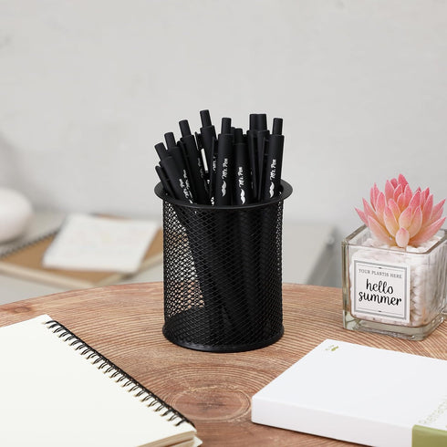 Mr. Pen Retractable Gel Pens, 10 Pack Black Ink, Fine Point 0.5mm, Aesthetic Pens for Journaling, Fast Dry