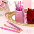 Sabary 8 Pcs Ballpoint Pens with Pen Holder, Metal Crystal Diamond Glitter Pencil Organizer for Women, Pink