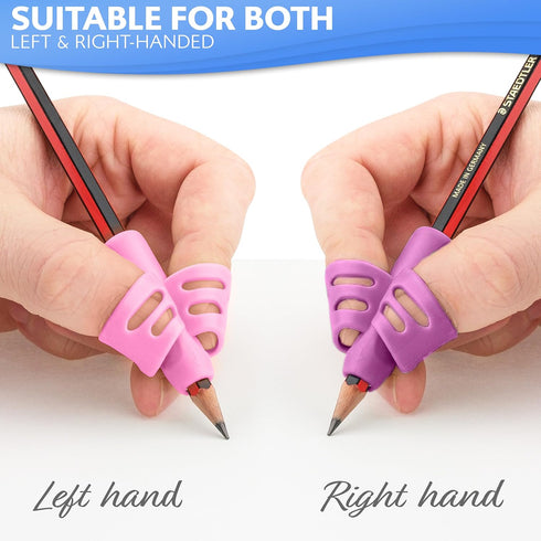 Stylo Pack of 3 Pencil Grips for Kids Handwriting - Perfect Pencil Holders for Home Schooling and Preschool Writing