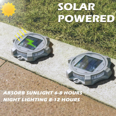 SIEDiNLAR Solar Deck Lights, Outdoor 2 Modes LED Dock Driveway Markers, Waterproof for Step Ground, 1 Pack (Cool