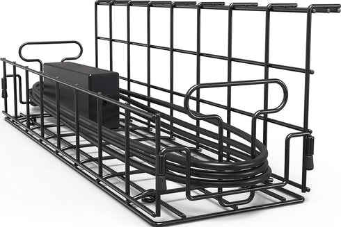 SHW Under Desk Cable Management Wire Tray Organizer, (Set of 2) by SHW
