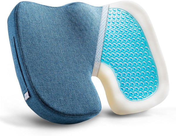 Gel Memory Foam Seat Cushion for Long Sitting with Removable Cover Cooling