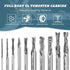 KEENTECH CNC Spiral Router Bit, 2 Flute Down Cut, 3/8" Shank, 3/8" Cutting Diameter, 1-1/4" Cutting Depth, Solid
