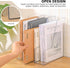 Vertical File Holder, Clear PET Desk Organizer for Magazines, Binders, Notebooks, Multi-purpose Document Storage