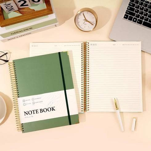 FLYING EAGLE Spiral Notebook, College Ruled 8.5 x 11, 220 Pages, A4 Large Hardcover Journal for Work School, Green with