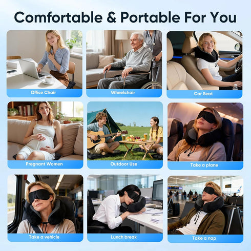 bhgwqci 3D Travel mat - inflatable bubble design, used for car/office/airplane seat cushion, equipped with storage