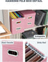 Oterri File Organizer Box with Lid - Hanging Filing Box with Mesh Pocket, Document Organizer for Letter Files, Portable