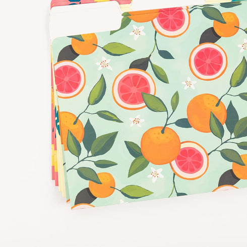 U Brands Fashion File Folders Set, Office Supplies, Citrus Squeeze, FSC Certified, Assorted Styles, 6 Count