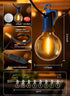 25FT 12+1 G40 Bulbs IP65 Dimmable Brightown Outdoor String Lights, Shatterproof Patio Lights, Waterproof Hanging