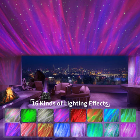 ENOKIK Northern Light Projector, Aurora Star Projector Built-in Bluetooth Speaker, White Noise Machine for Kids Adults