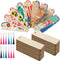 Zonon 36 Pieces Wood Bookmark Blank Bulk | Unfinished Bookmarks with Tassels for DIY Craft | Wooden Hanging Tag