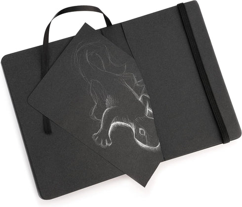 Pentalic Traveler Journal, Black Paper, 160 Pages, Midnight, 3" x 4"