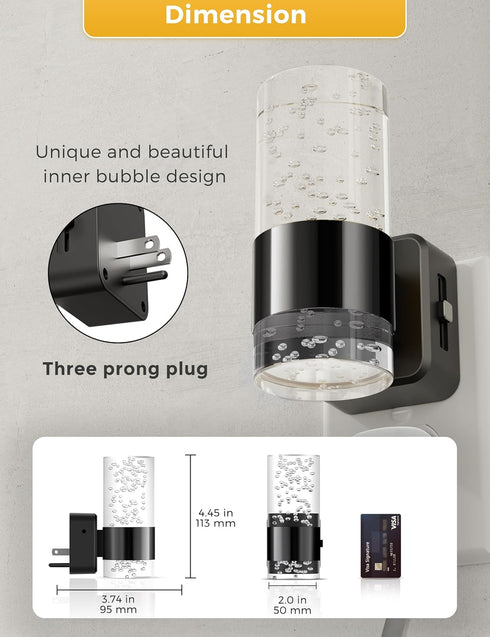 Light,Dimmable 2 Pack 0-100 3000K L LOHAS LED Night Night Lights Plug into Wall, Acrylic Nightlights with LM Adjustable