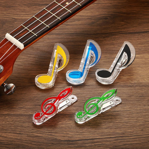 YOKIVE 20 Pcs Music Note Clips, Plastic Music Book Clip for Decoration and Marking, Great for Office/Piano Room (5