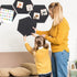 Hexagon Felt Cork Board Tiles, 6 PCS Self Adhesive Bulletin Boards Set with Pushpins for Home Kitchen School Decor