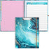 Rimilak Spiral Clipboard Folio with Refillable Lined Notepad, 14.5 x 9.8 Inch Teal Marble Clipfolio with 5 Pockets