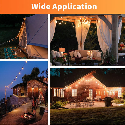 ALAMPEVER LED String Light Bulbs, E26 Outdoor Replacement, 24 Pack, 5W, 2200K Warm White, Non-Dimmable