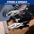 5-Piece Set, 5"/7"/10" 6.5"/9.5" WORKPRO Locking Pliers Curved Jaw & Long Nose, CR-MO Steel Construction