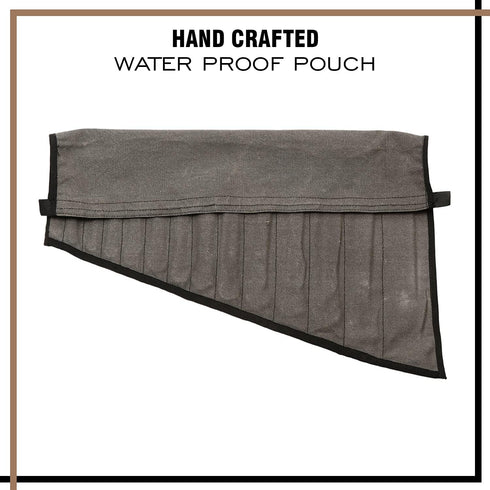 Wrench Pouch with 14 Pockets for Metric & Standard Wrench Organizer, Roll Up Pouch, 100% Dyed Cotton Duck Canvas