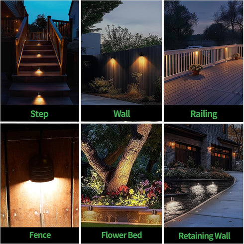 12V 2700K/3000K/3500K/4000K/5000K IP65 Low Voltage Deck Light - LED Step Light Outdoor, Adjustable, Waterproof