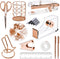 EOOUT Rose Gold Desk Accessories Set, Acrylic Stapler Set, Staple Remover, Phone Holder, Pen Holder