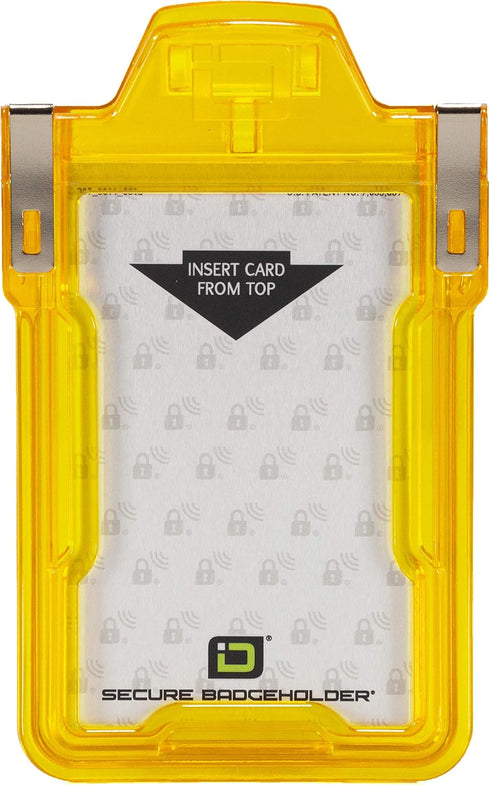 Identity Stronghold Secure RFID Badge Holder for 1 Card, Heavy Duty Hard Plastic ID Badge Holder, USA Molded and