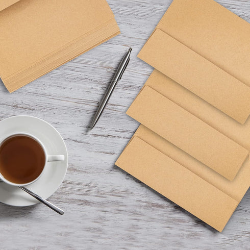 Kraft Envelopes, 50 Pack, 5 x 7 Inch Brown A7 Card Envelopes for Invitations, Postcard Envelopes, Kraft Paper Envelopes